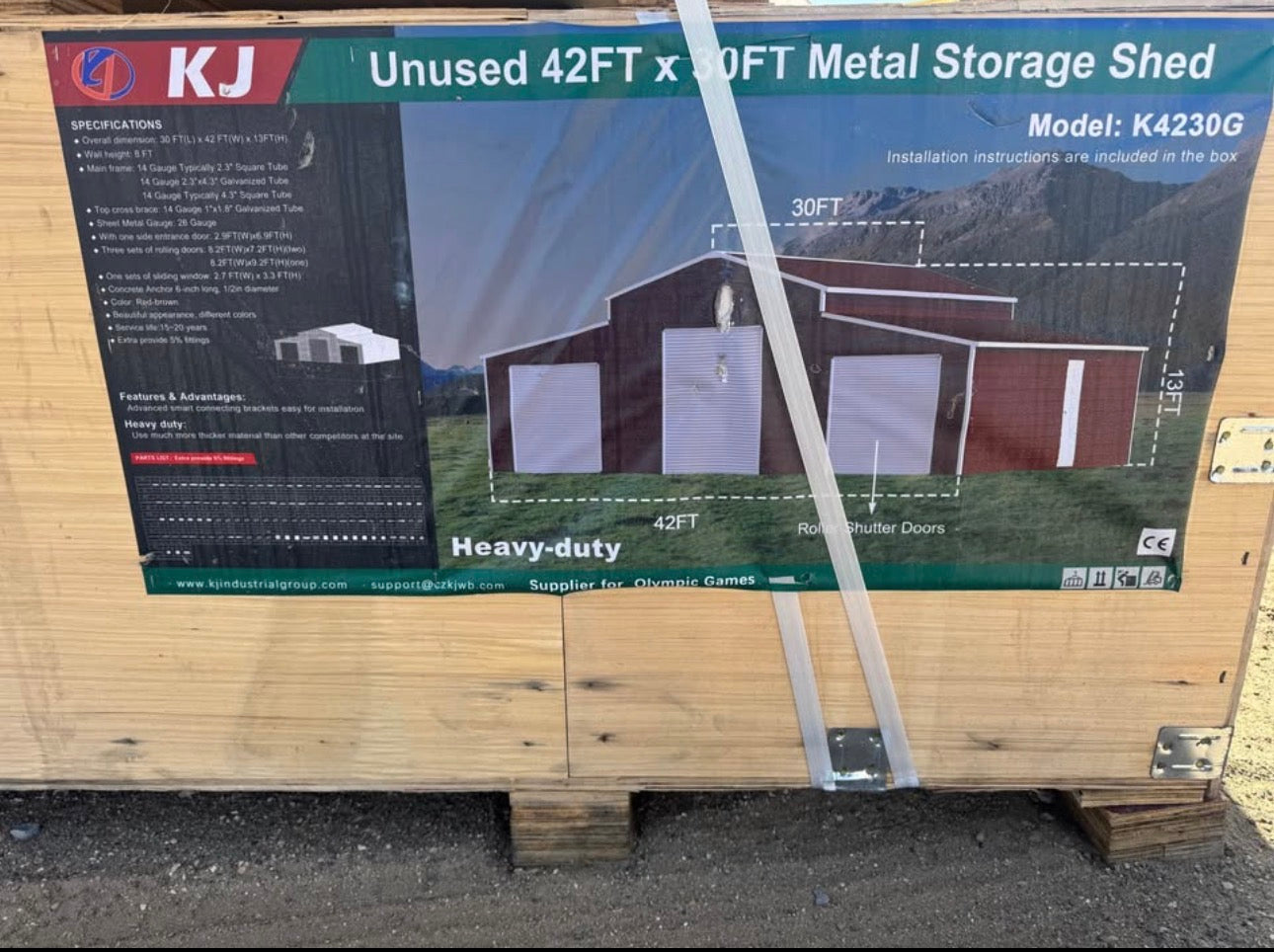 KJ 42x30 Metal Storage Shed Kit