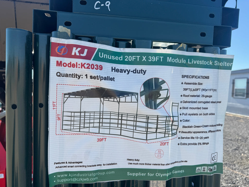 KJ 20ft x 39 ft Module Livestock Shelter